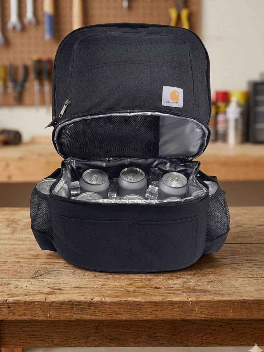 Carhartt Black 2-in-1 Backpack: Insulated Cooler +Gear Compartment-Rain Defender - Picture 10 of 14